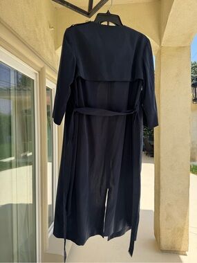 Ted Baker Navy Trench Coat with Tie Waist